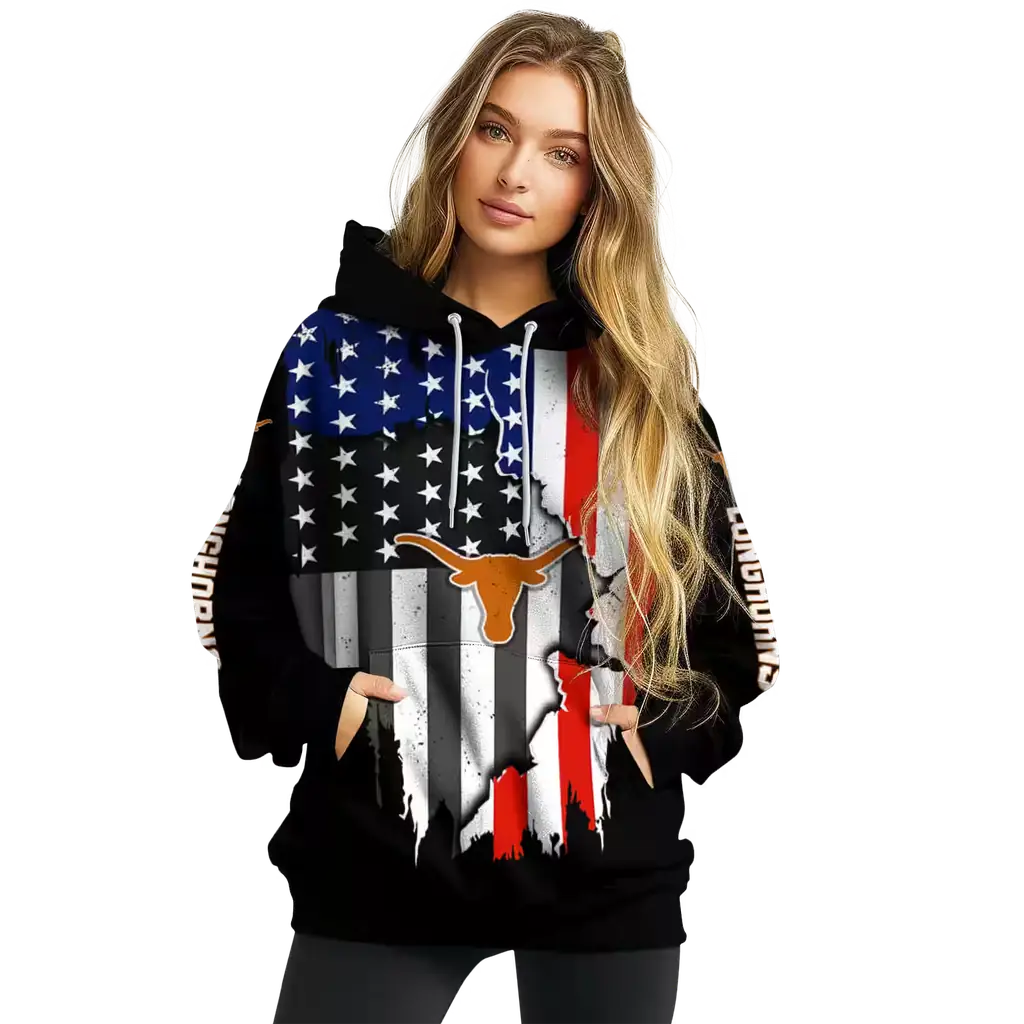 texas longhorns american pride black hoodie high quality texas longhorns american pride black hoodie high quality