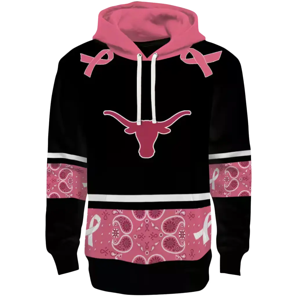 texas longhorns awareness ribbon black pink hoodie best selling texas longhorns awareness ribbon black pink hoodie best selling