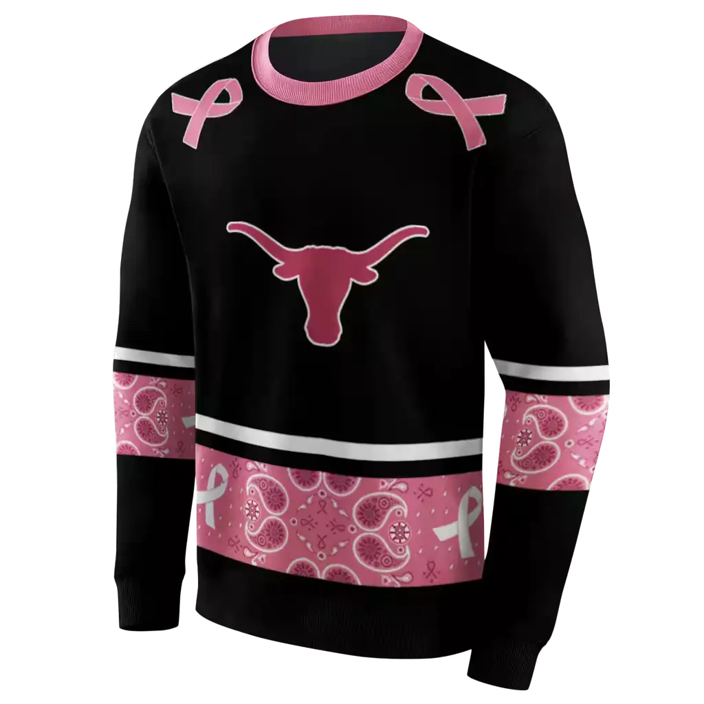 texas longhorns awareness ribbon black pink hoodie new arrival texas longhorns awareness ribbon black pink hoodie new arrival