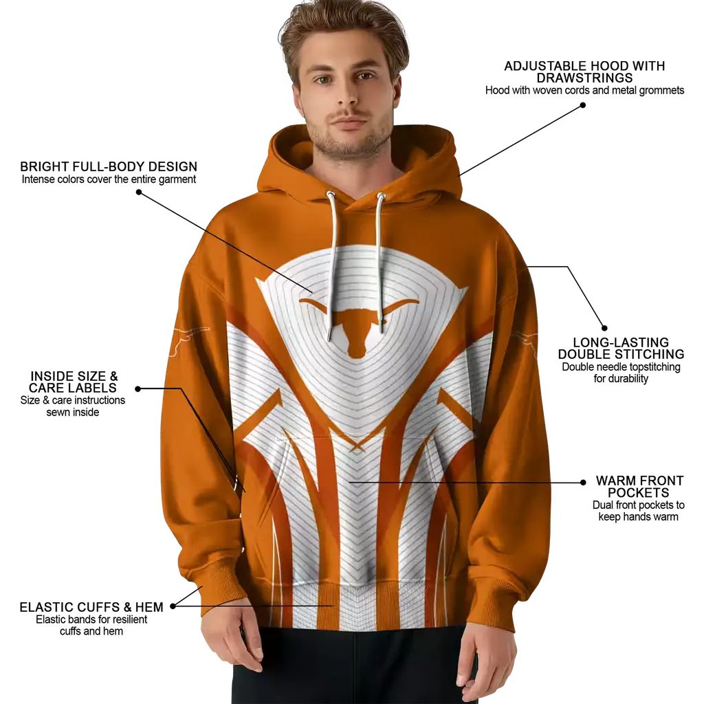 texas longhorns concentric lines orange black hoodie latest model texas longhorns concentric lines orange black hoodie latest model