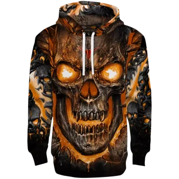 texas longhorns demonic skull orange black hoodie best selling