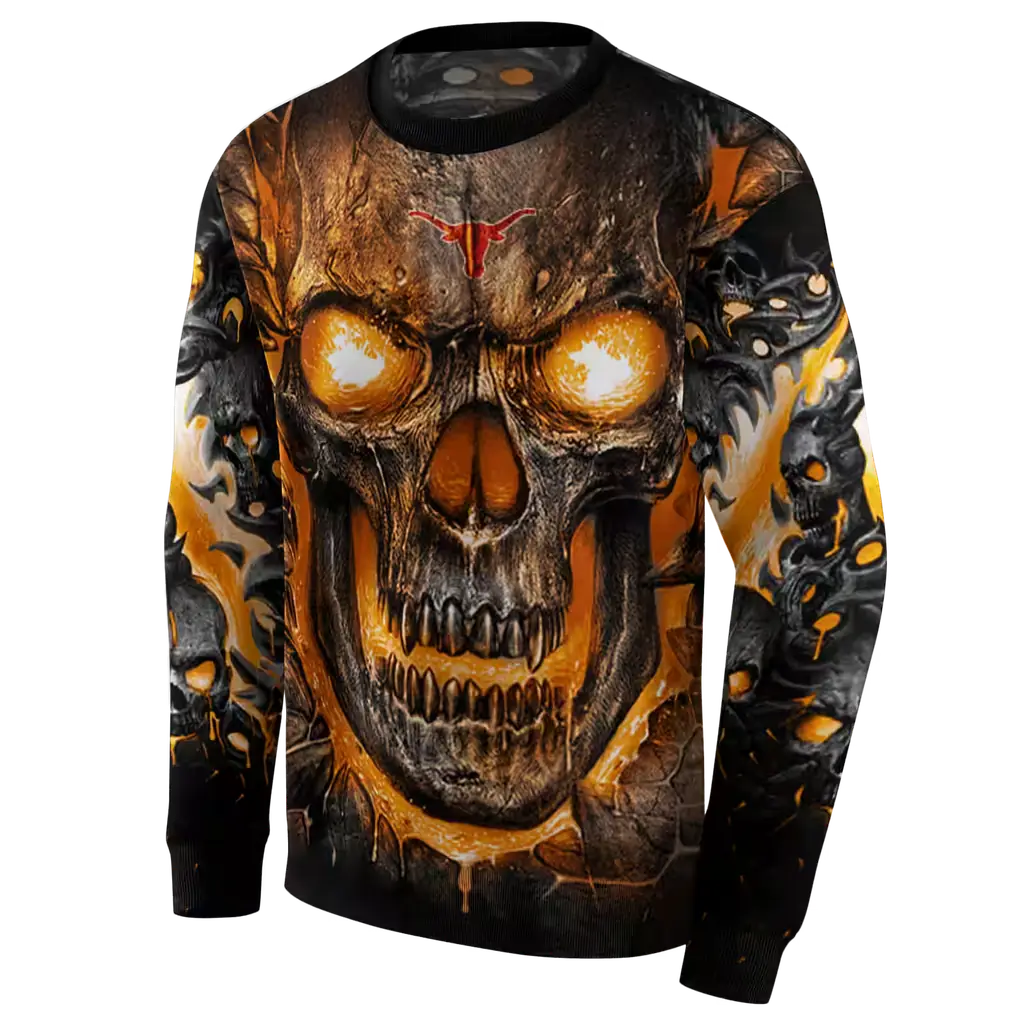 texas longhorns demonic skull orange black hoodie new arrival texas longhorns demonic skull orange black hoodie new arrival