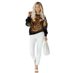 texas longhorns demonic skull orange black hoodie best selling