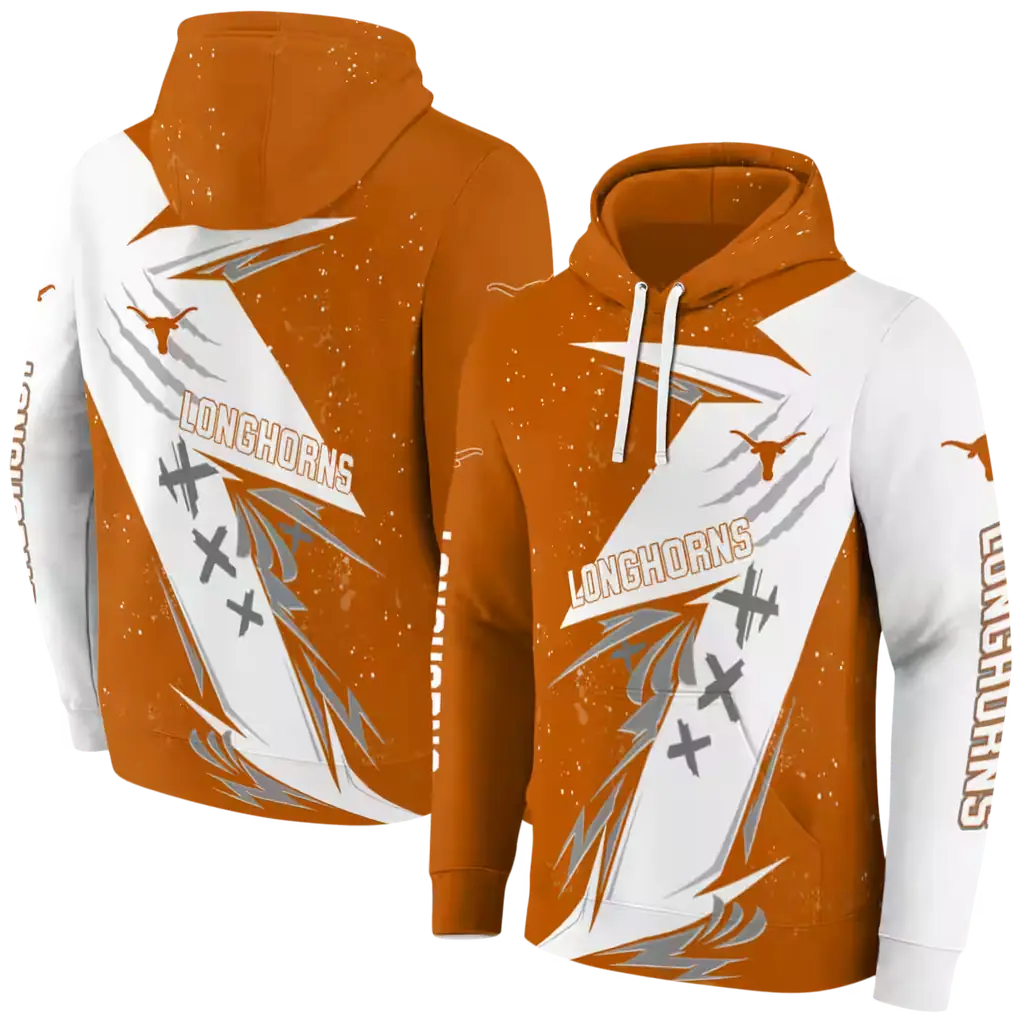 texas longhorns dynamic slash orange white hoodie fashion forward texas longhorns dynamic slash orange white hoodie fashion forward
