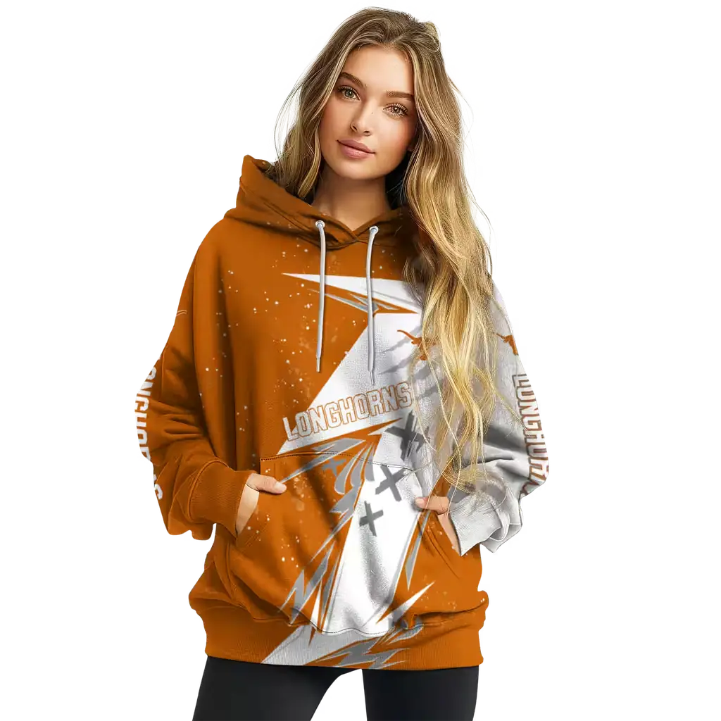 texas longhorns dynamic slash orange white hoodie high quality texas longhorns dynamic slash orange white hoodie high quality