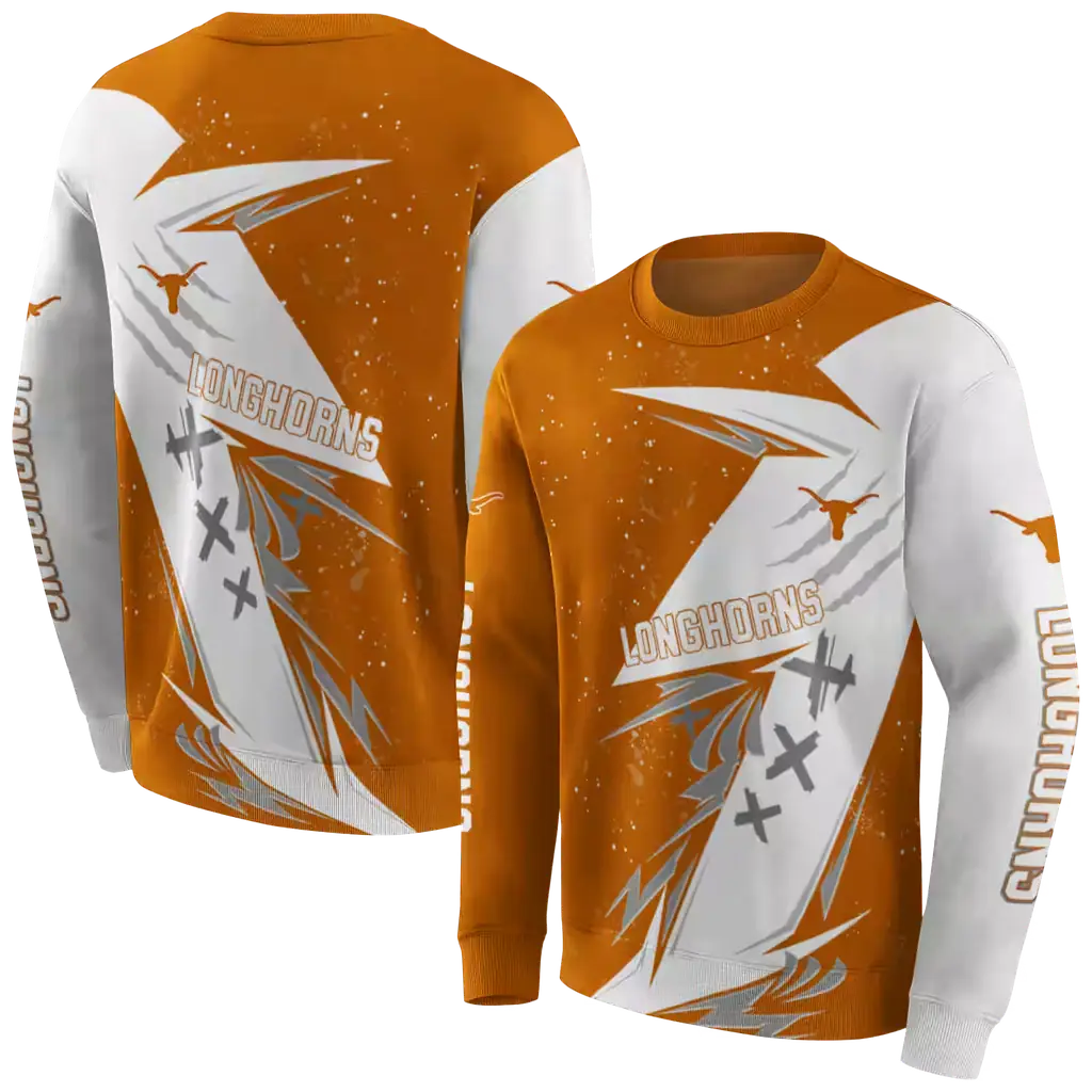texas longhorns dynamic slash orange white hoodie premium grade texas longhorns dynamic slash orange white hoodie premium grade