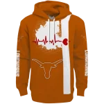 texas longhorns football heartbeat orange hoodie best selling
