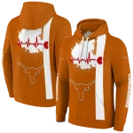 texas longhorns football heartbeat orange hoodie best selling
