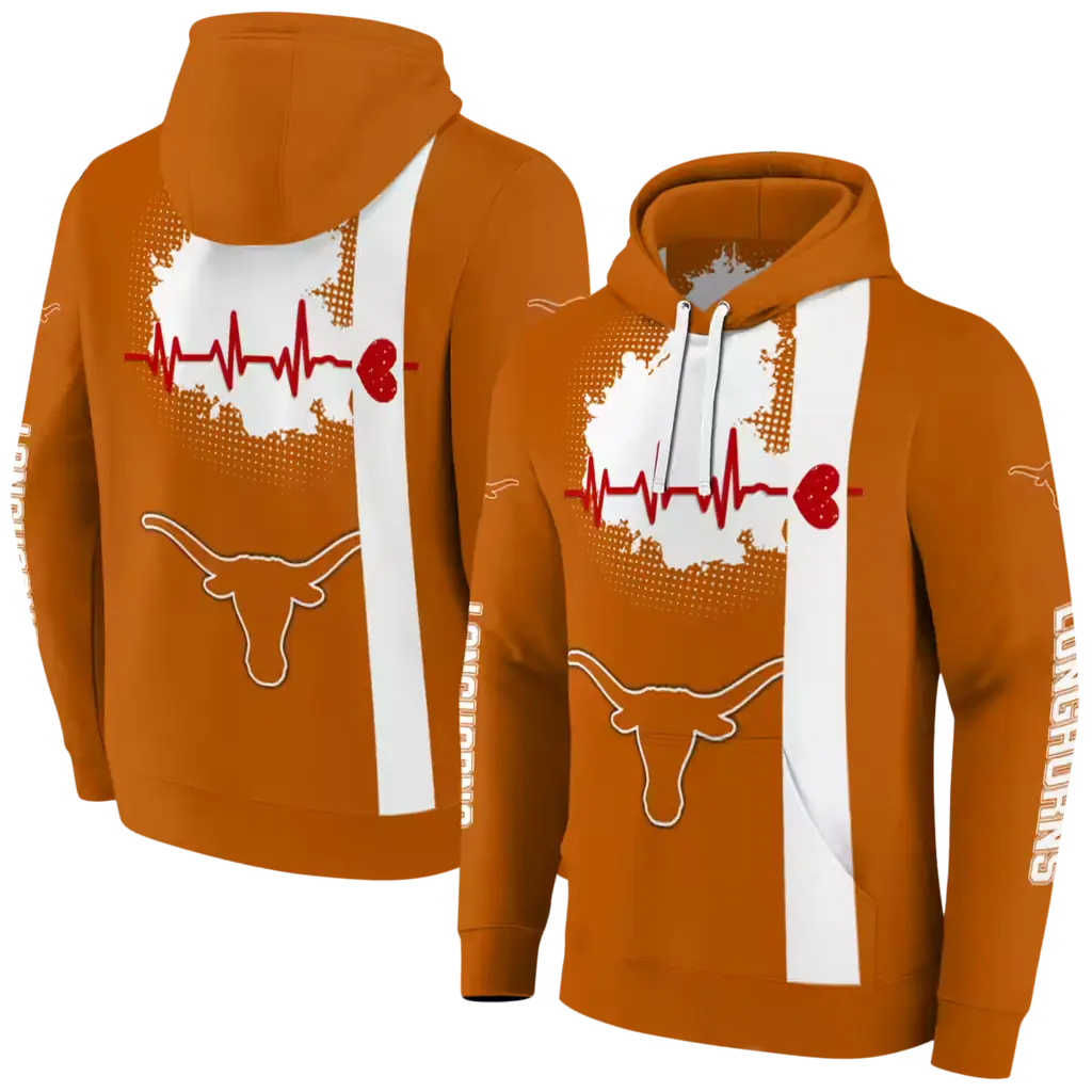 texas longhorns football heartbeat orange hoodie fashion forward texas longhorns football heartbeat orange hoodie fashion forward
