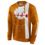texas longhorns football heartbeat orange hoodie best selling