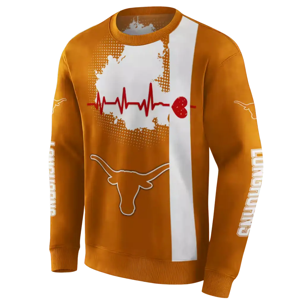texas longhorns football heartbeat orange hoodie new arrival texas longhorns football heartbeat orange hoodie new arrival