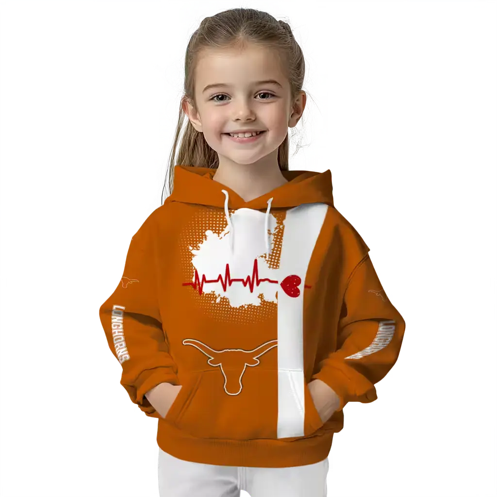 texas longhorns football heartbeat orange hoodie top rated texas longhorns football heartbeat orange hoodie top rated