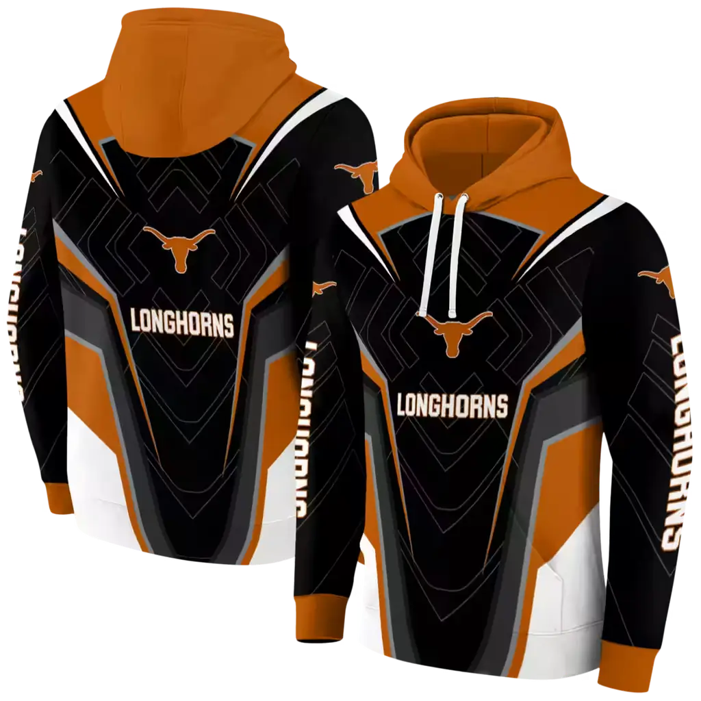 texas longhorns futuristic pattern orange black hoodie fashion forward texas longhorns futuristic pattern orange black hoodie fashion forward