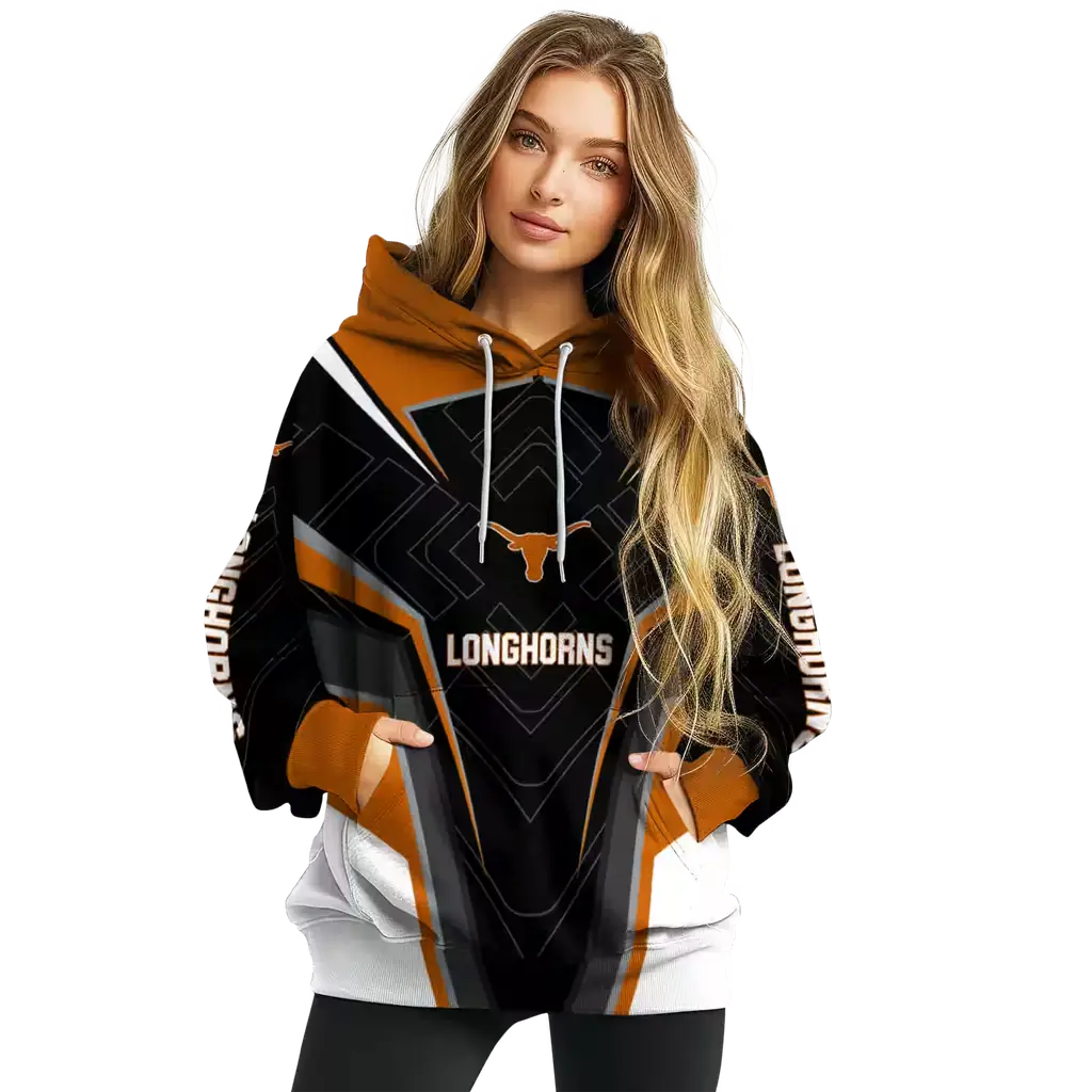 texas longhorns futuristic pattern orange black hoodie high quality texas longhorns futuristic pattern orange black hoodie high quality
