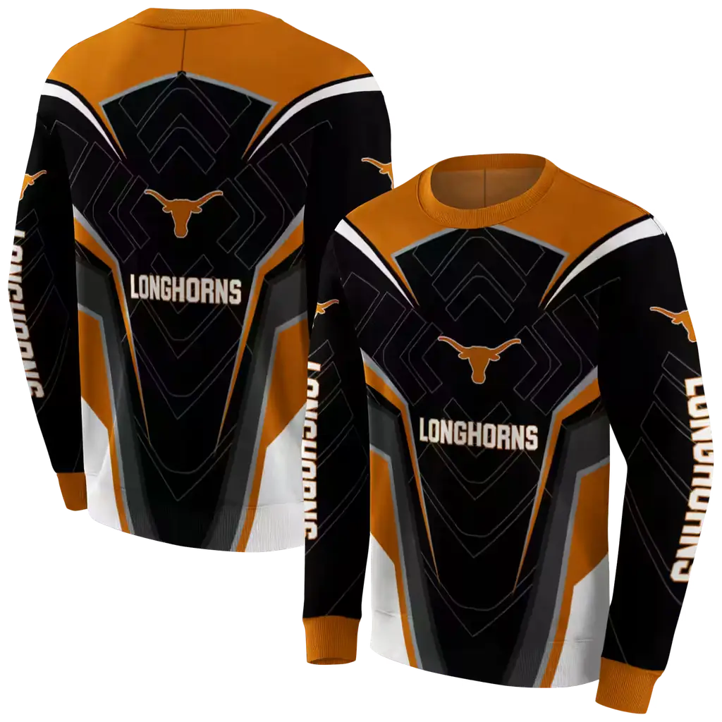 texas longhorns futuristic pattern orange black hoodie premium grade texas longhorns futuristic pattern orange black hoodie premium grade
