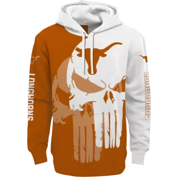 texas longhorns graphic punisher orange white hoodie best selling