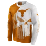 texas longhorns graphic punisher orange white hoodie best selling