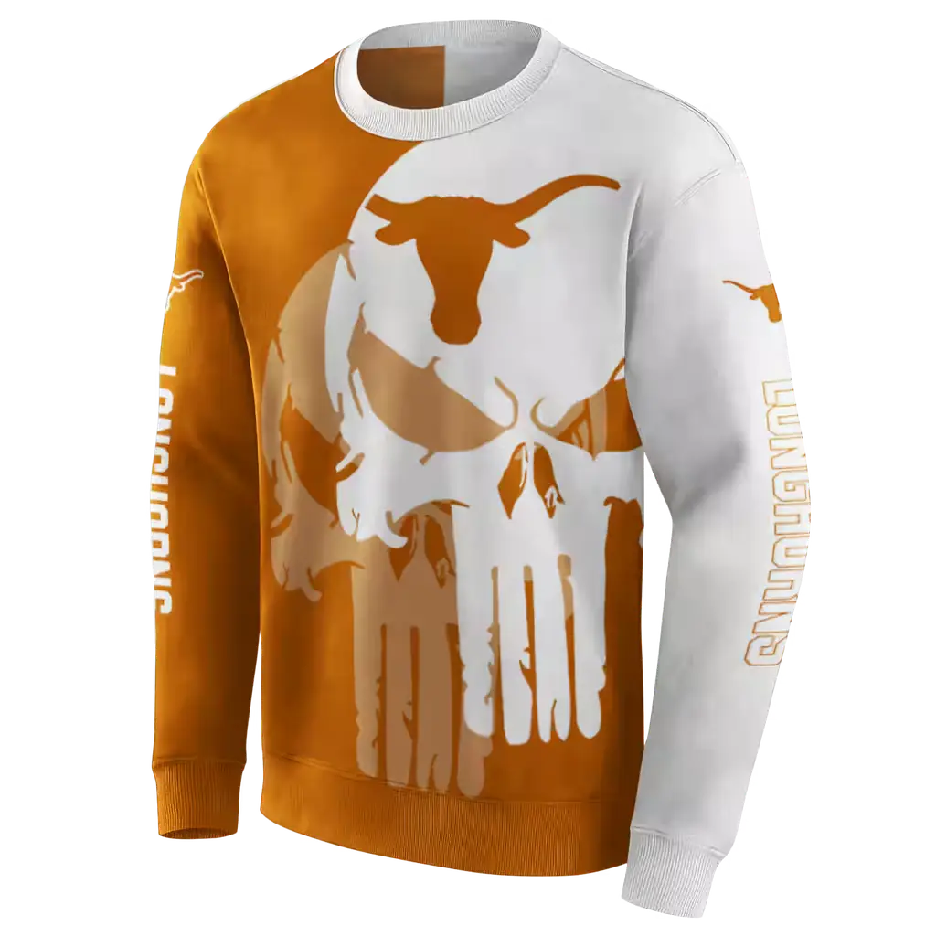 texas longhorns graphic punisher orange white hoodie new arrival texas longhorns graphic punisher orange white hoodie new arrival