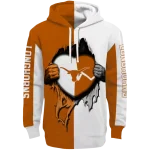 texas longhorns heartbeat graphic orange hoodie best selling
