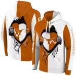 texas longhorns heartbeat graphic orange hoodie best selling