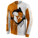 texas longhorns heartbeat graphic orange hoodie best selling