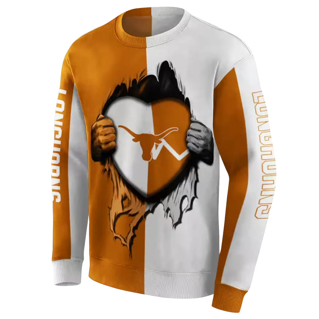 texas longhorns heartbeat graphic orange hoodie new arrival texas longhorns heartbeat graphic orange hoodie new arrival