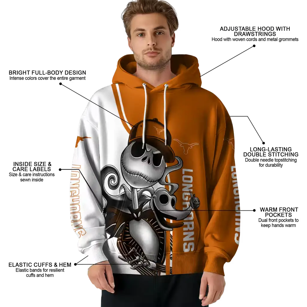 texas longhorns jack skellington orange hoodie latest model texas longhorns jack skellington orange hoodie latest model