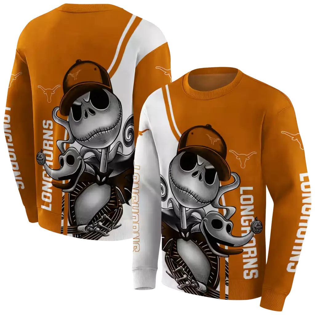 texas longhorns jack skellington orange hoodie premium grade texas longhorns jack skellington orange hoodie premium grade