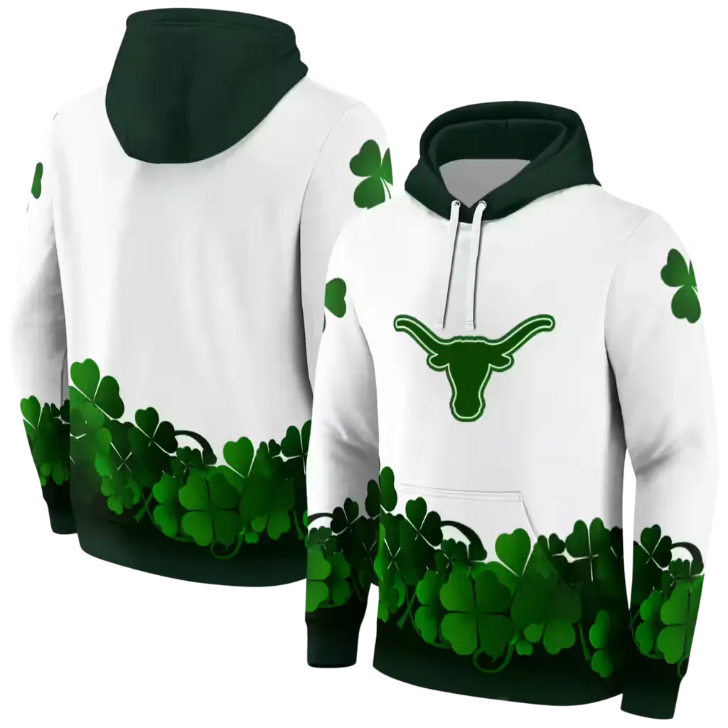 texas longhorns lucky motif white green hoodie fashion forward texas longhorns lucky motif white green hoodie fashion forward