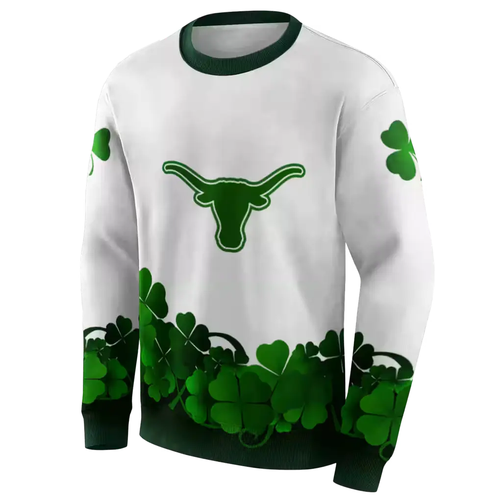 texas longhorns lucky motif white green hoodie new arrival texas longhorns lucky motif white green hoodie new arrival