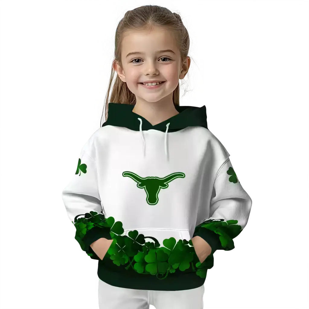 texas longhorns lucky motif white green hoodie top rated texas longhorns lucky motif white green hoodie top rated