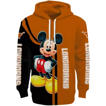 texas longhorns mickey mouse orange black hoodie best selling