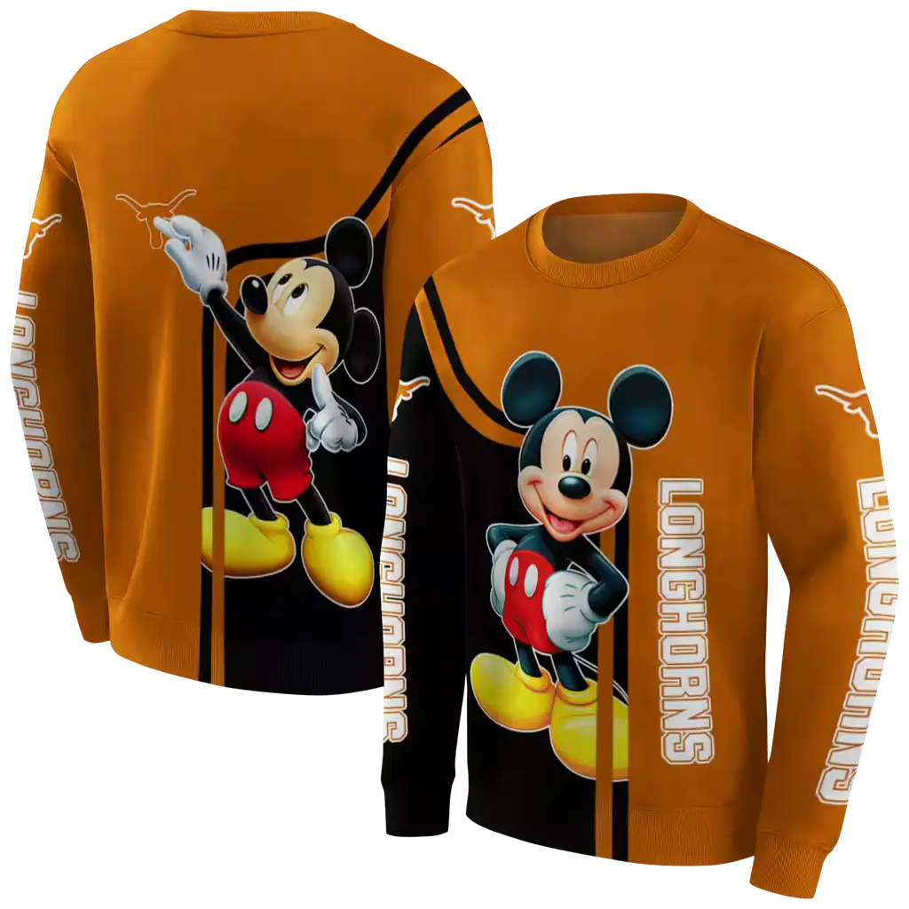 texas longhorns mickey mouse orange black hoodie premium grade texas longhorns mickey mouse orange black hoodie premium grade