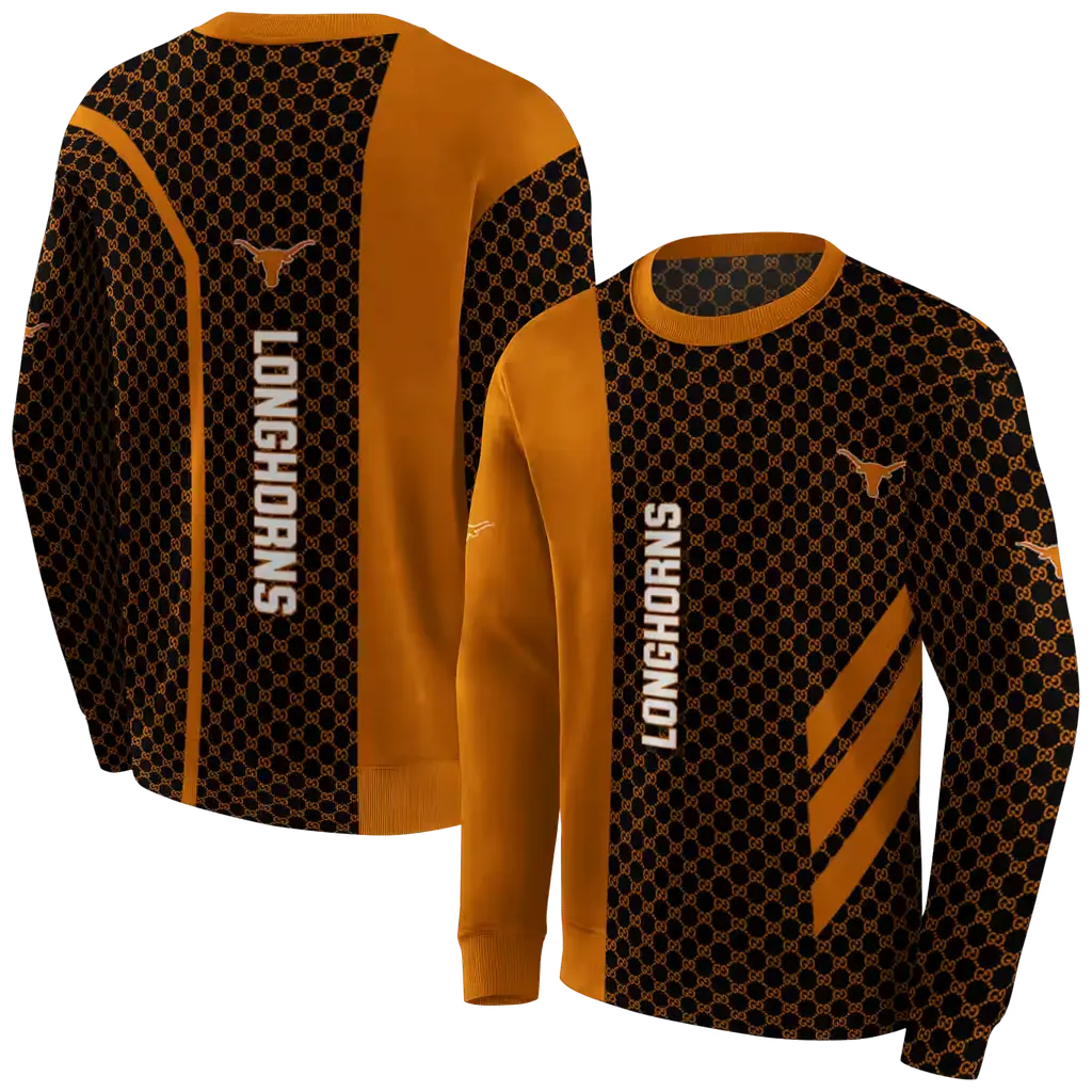 texas longhorns monogram pattern orange hoodie premium grade texas longhorns monogram pattern orange hoodie premium grade