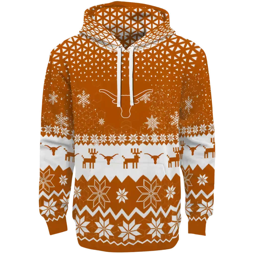 texas longhorns reindeer motif orange hoodie best selling texas longhorns reindeer motif orange hoodie best selling