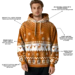 texas longhorns reindeer motif orange hoodie best selling