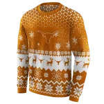 texas longhorns reindeer motif orange hoodie best selling