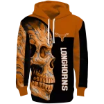 texas longhorns skull motif orange black hoodie best selling