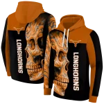 texas longhorns skull motif orange black hoodie best selling