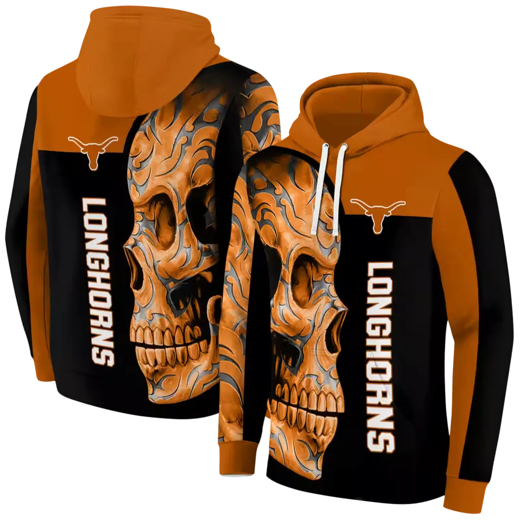 texas longhorns skull motif orange black hoodie fashion forward texas longhorns skull motif orange black hoodie fashion forward