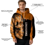 texas longhorns skull motif orange black hoodie best selling