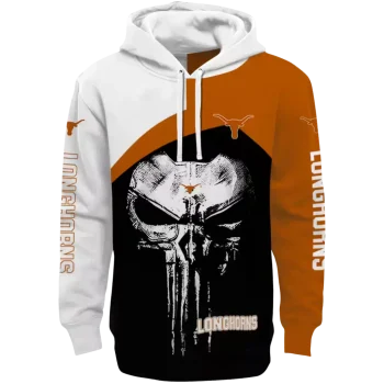 texas longhorns skull punisher white black hoodie best selling