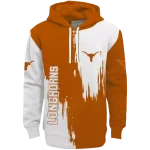 texas longhorns splatter effect orange hoodie best selling