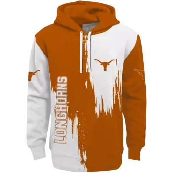 texas longhorns splatter effect orange hoodie best selling