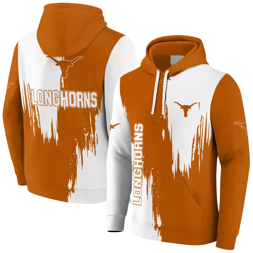 texas longhorns splatter effect orange hoodie fashion forward texas longhorns splatter effect orange hoodie fashion forward