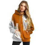 texas longhorns splatter effect orange hoodie best selling