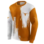 texas longhorns splatter effect orange hoodie best selling