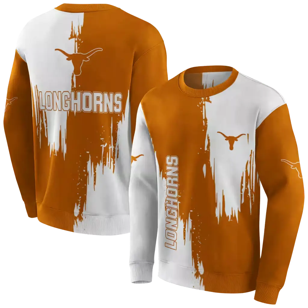 texas longhorns splatter effect orange hoodie premium grade texas longhorns splatter effect orange hoodie premium grade