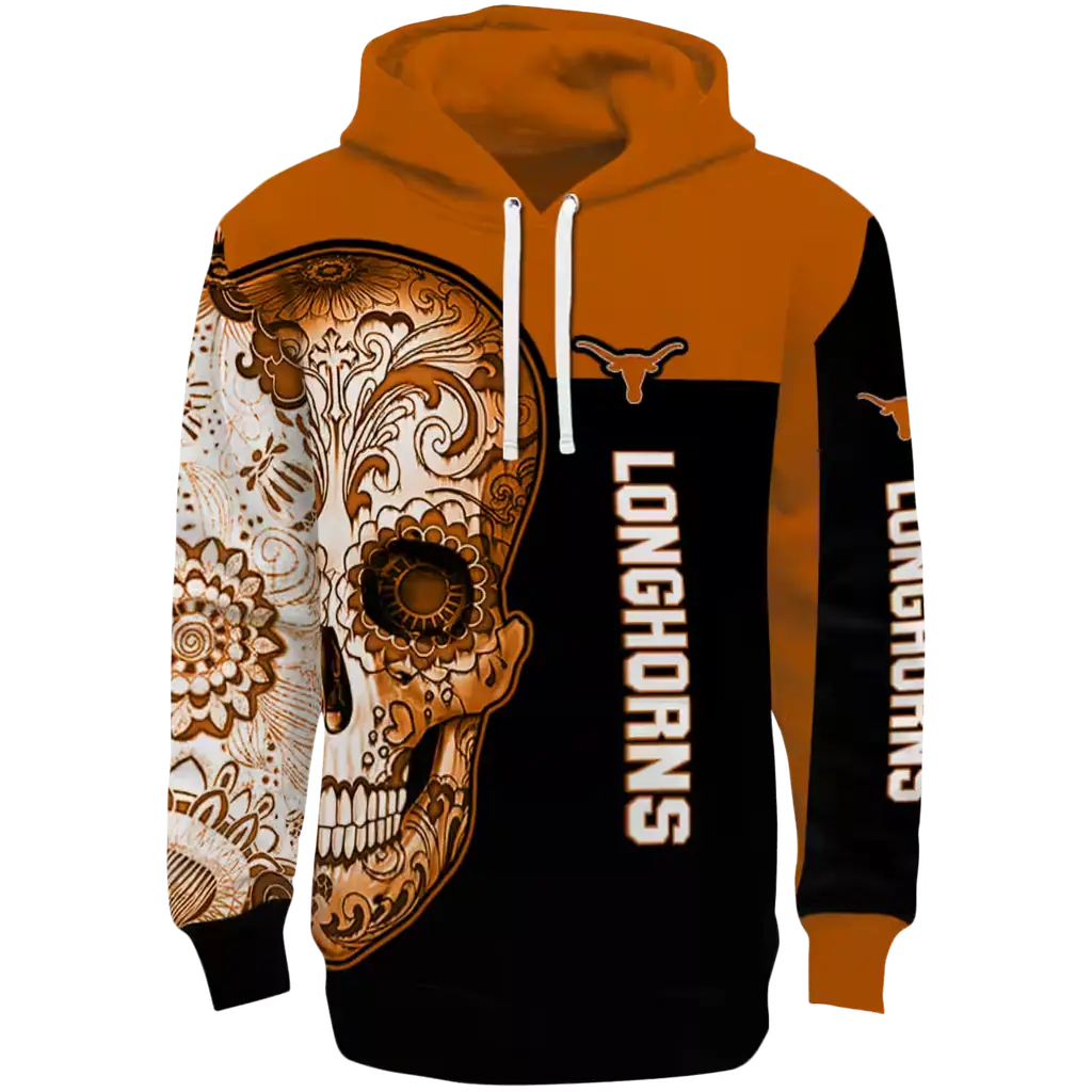 texas longhorns sugar skull orange black hoodie best selling texas longhorns sugar skull orange black hoodie best selling