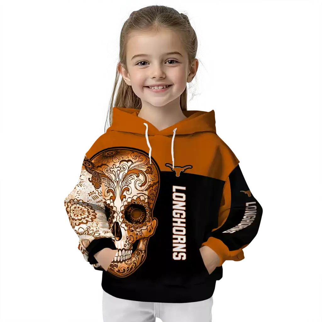 texas longhorns sugar skull orange black hoodie top rated texas longhorns sugar skull orange black hoodie top rated